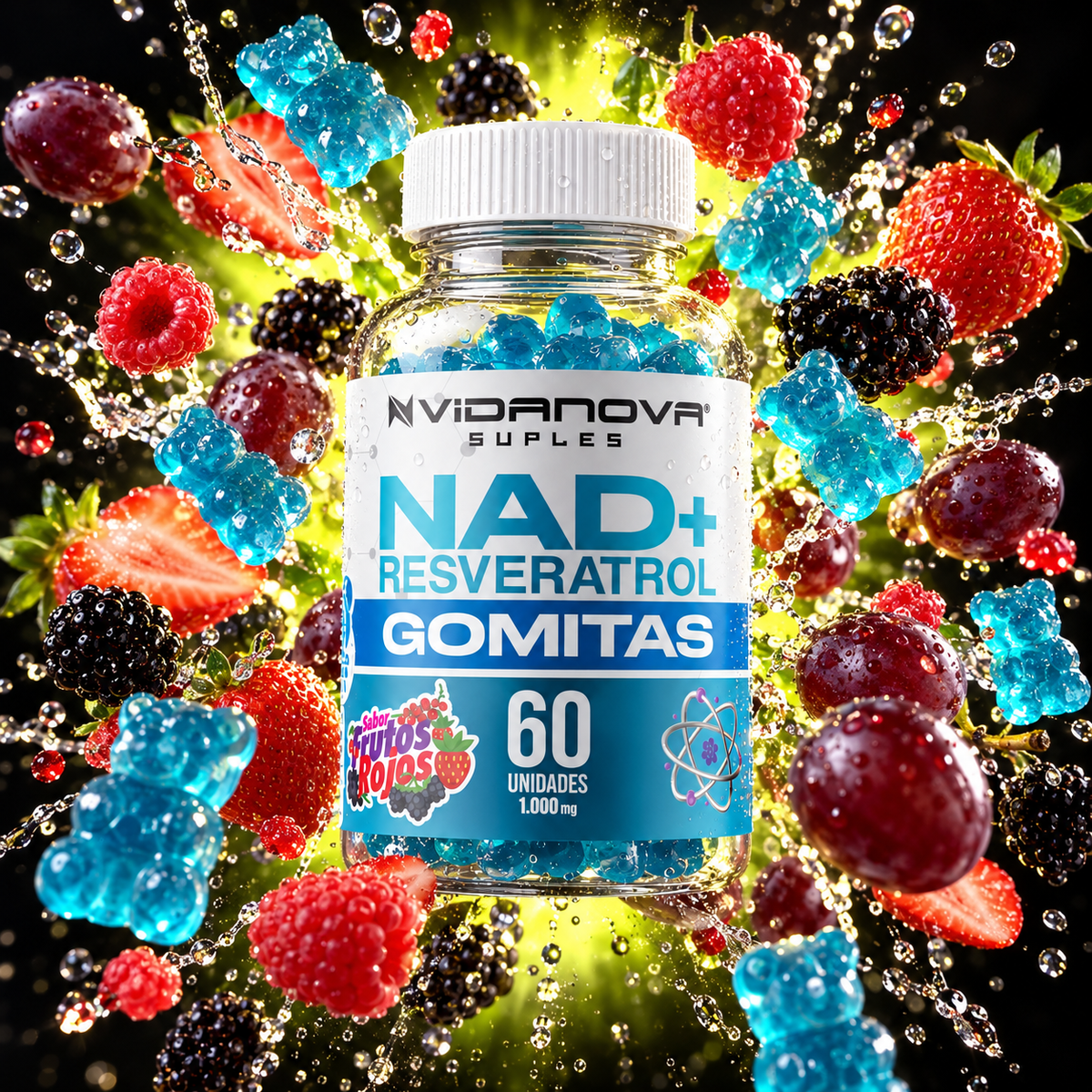 Gomitas de NAD+ Resveratrol 60 unidades